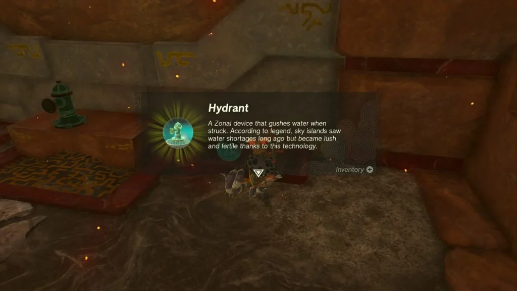 Hydrant Zonai device item box in the lava room Hydrant Zonai device item box in the lava room