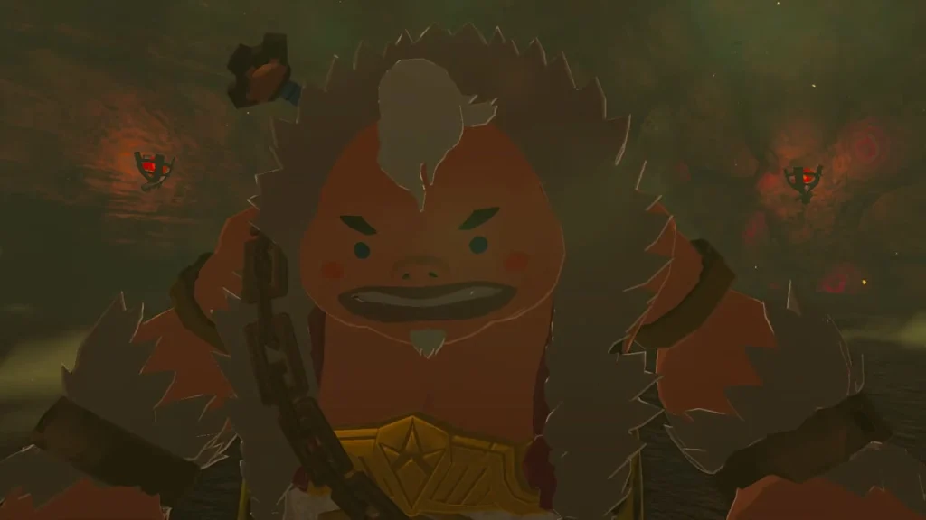 Yunobo with the mask shattered and his own face restored Yunobo with the mask shattered and his own face restored