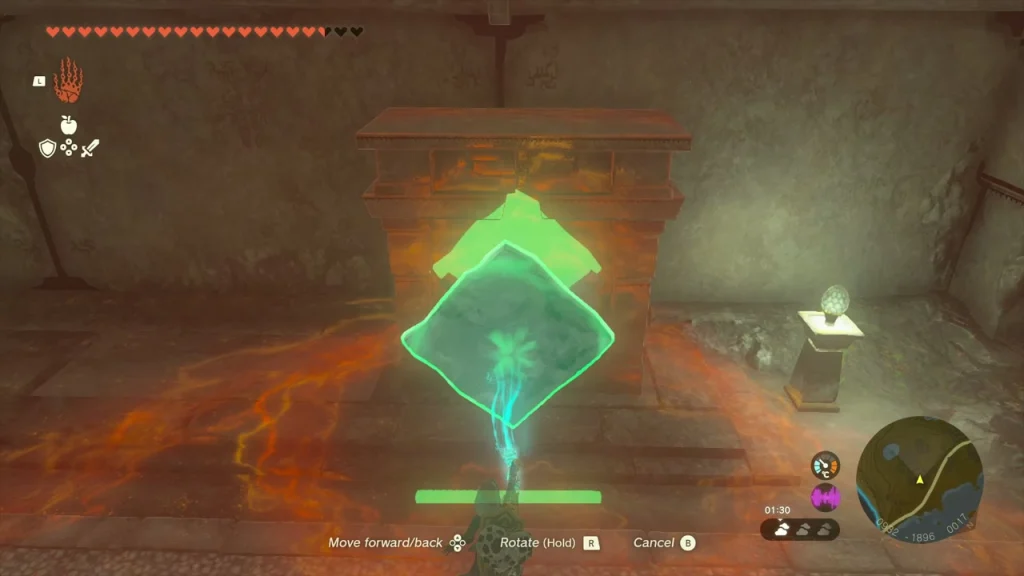 Ice block held over a campfire next to the altars Ice block held over a campfire next to the altars