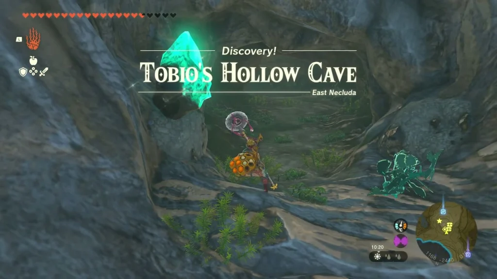Cave entrance flanked by Luminous Stone deposits Cave entrance flanked by Luminous Stone deposits