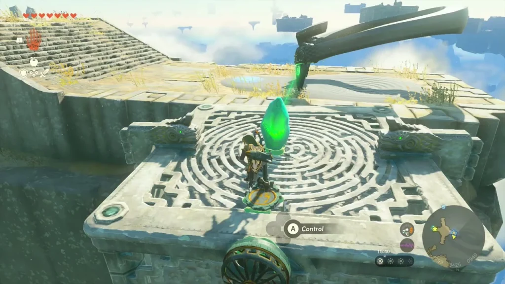 Platform craft carrying the crystal with a fan and steering stick