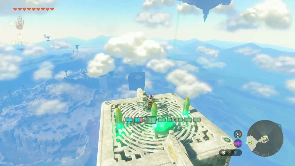 Crystal on the maze table with a row of rockets attached to it Crystal on the maze table with a row of rockets attached to it