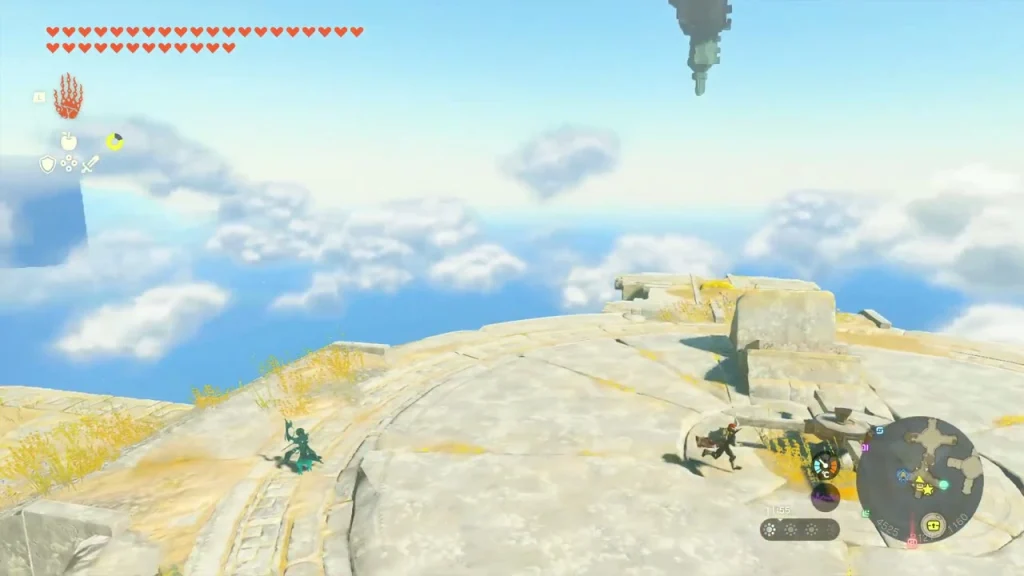 Floating island platform beside the Sky Mine shrine gate Floating island platform beside the Sky Mine shrine gate