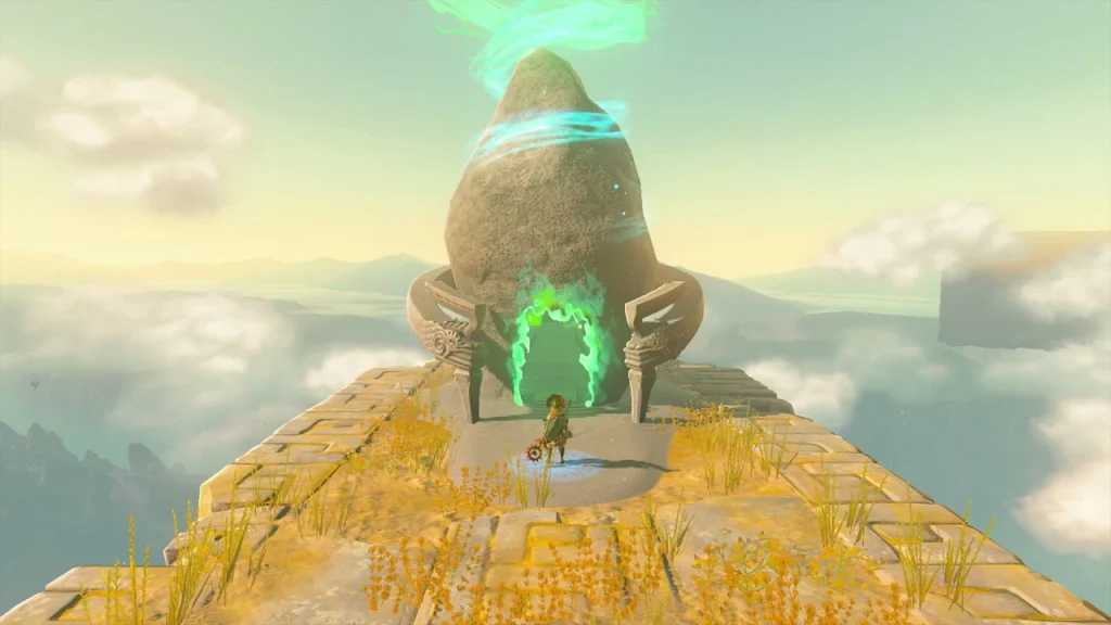 Shrine of Light gate swirling green after the crystal is offered Shrine of Light gate swirling green after the crystal is offered