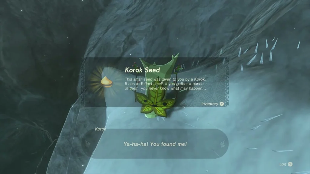 Korok seed on a frozen ledge in the snowy mountainside Korok seed on a frozen ledge in the snowy mountainside