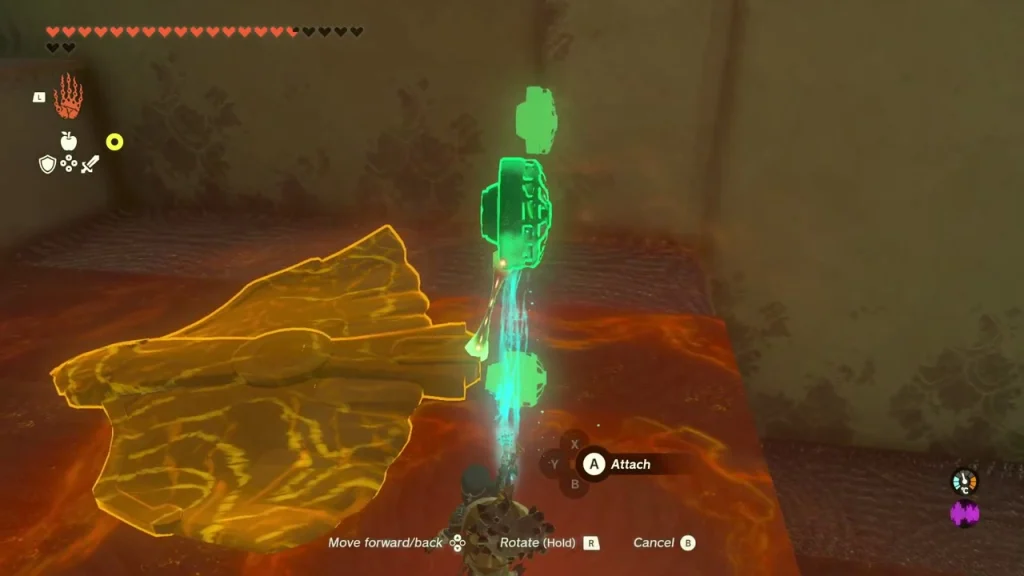 Fan being fused to the back of a Wing beside the lava Fan being fused to the back of a Wing beside the lava