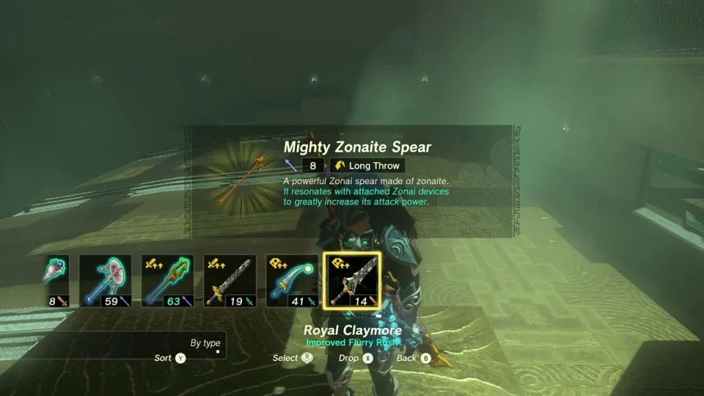 Mighty Zonaite Spear item box Mighty Zonaite Spear item box