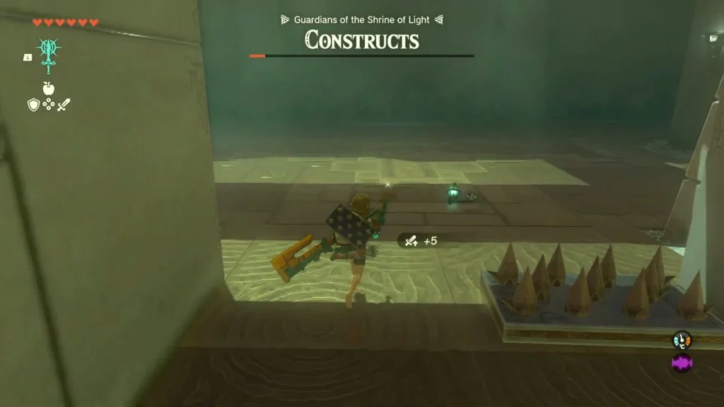 Row of floor spikes beside a Construct weapon drop