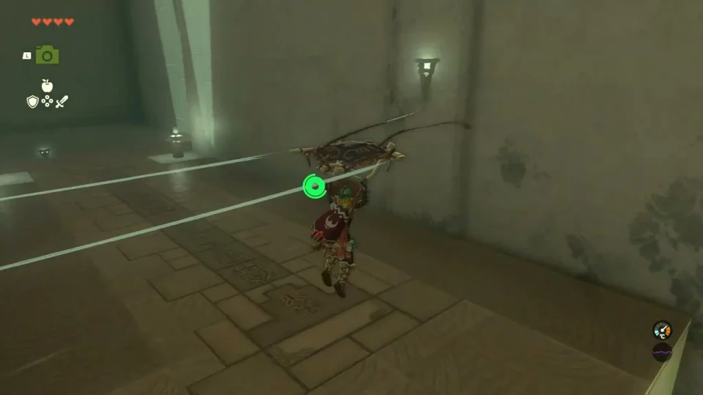 Glider crossing the hall past the laser lines on the wall Glider crossing the hall past the laser lines on the wall