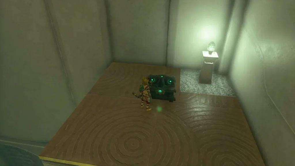 Chest reward Mighty Zonaite Shield on the raised ledge Chest reward Mighty Zonaite Shield on the raised ledge