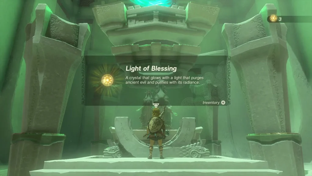 Light of Blessing item box in front of the shrine altar Light of Blessing item box in front of the shrine altar