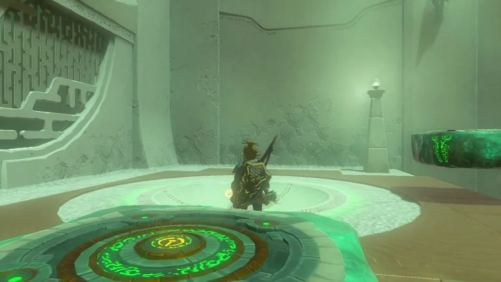 Circular socket in the floor with a hover stone beside it Circular socket in the floor with a hover stone beside it