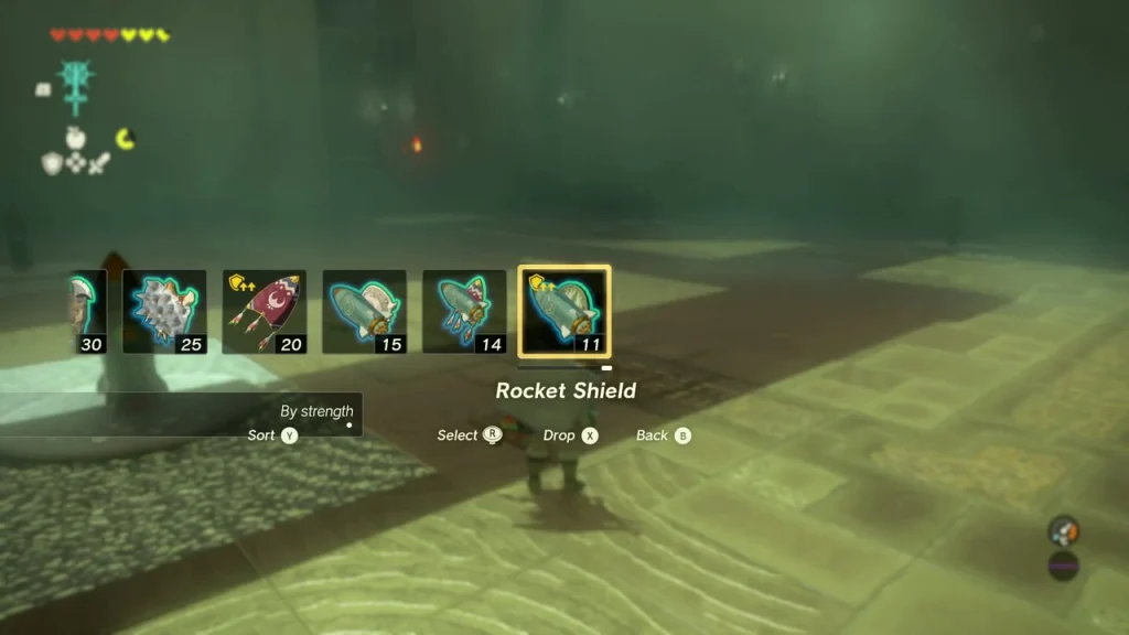 Rocket Shield highlighted in the shield list Rocket Shield highlighted in the shield list