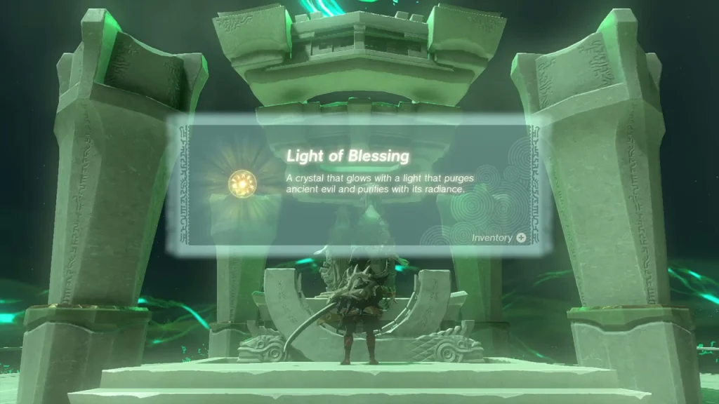 Light of Blessing item box above the shrine altar Light of Blessing item box above the shrine altar