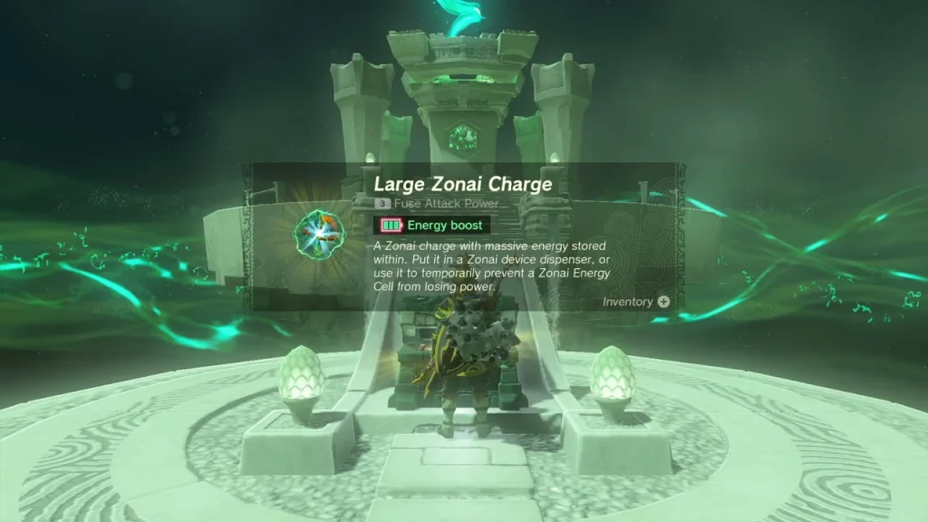 Large Zonai Charge item box over the opened chest Large Zonai Charge item box over the opened chest