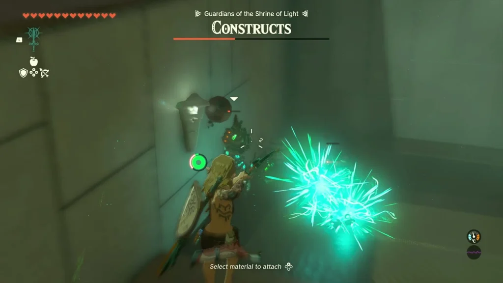 Arrow with an attached material firing at a wall target Arrow with an attached material firing at a wall target