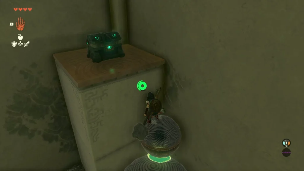 Ball stack rising with a green Recall glow up to the height of the chest pillar Ball stack rising with a green Recall glow up to the height of the chest pillar