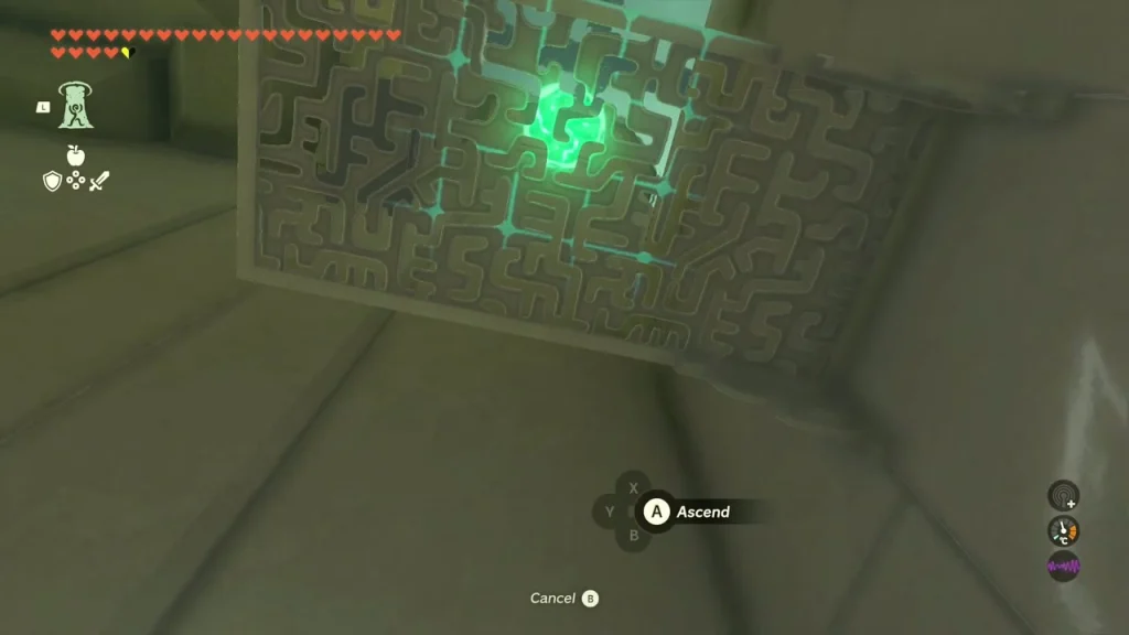 Maze-patterned ledge above the second room reached by Ascending through the platform Maze-patterned ledge above the second room reached by Ascending through the platform