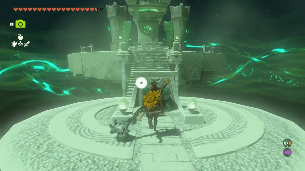Round shrine platform with a path leading toward the terminal stairs Round shrine platform with a path leading toward the terminal stairs