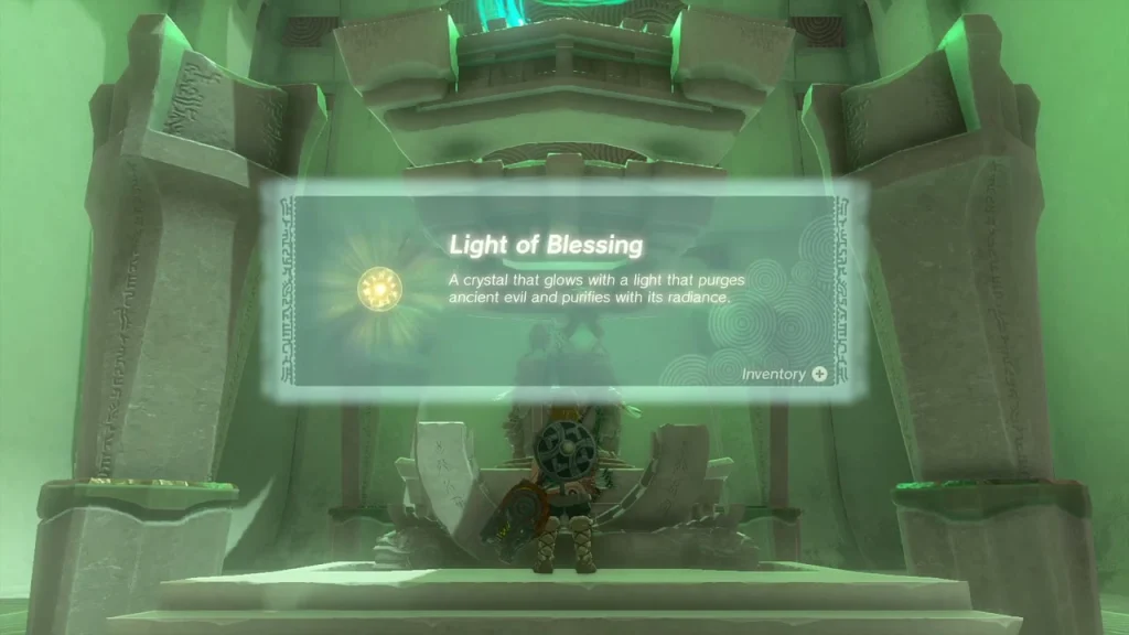 Light of Blessing item box shown in front of the altar