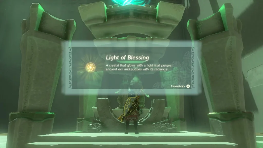 Light of Blessing item box at the shrine terminal