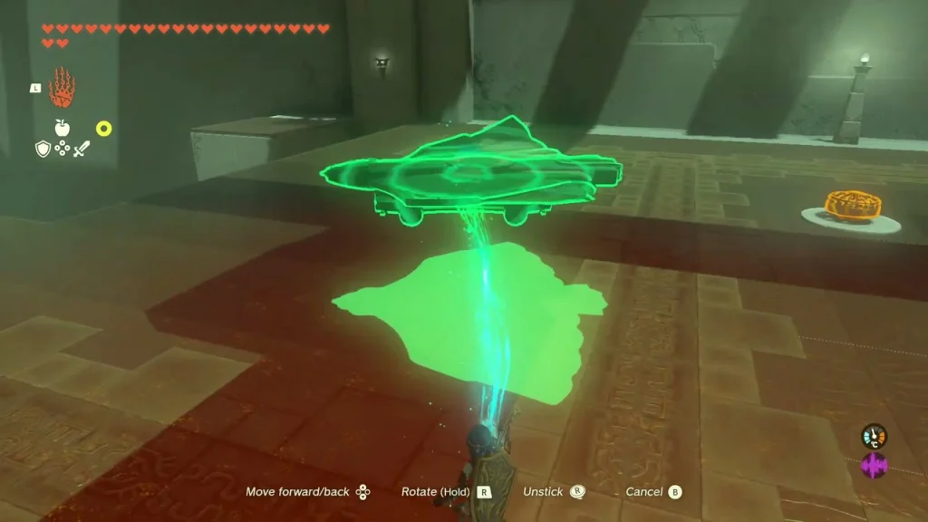 Cart being attached under a Wing above the lava floor