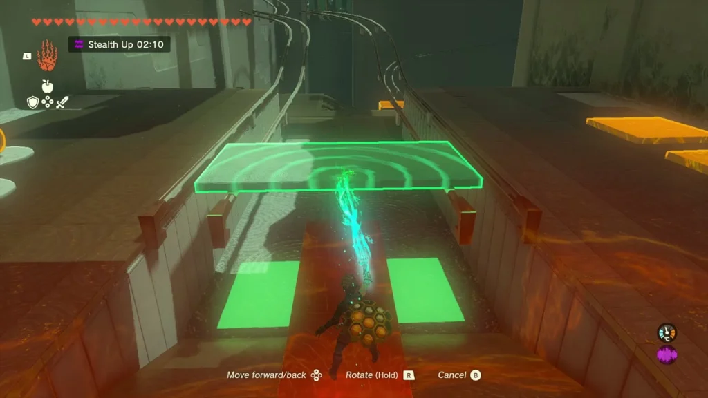 Slab hovering above two rails with green targets showing where it attaches Slab hovering above two rails with green targets showing where it attaches