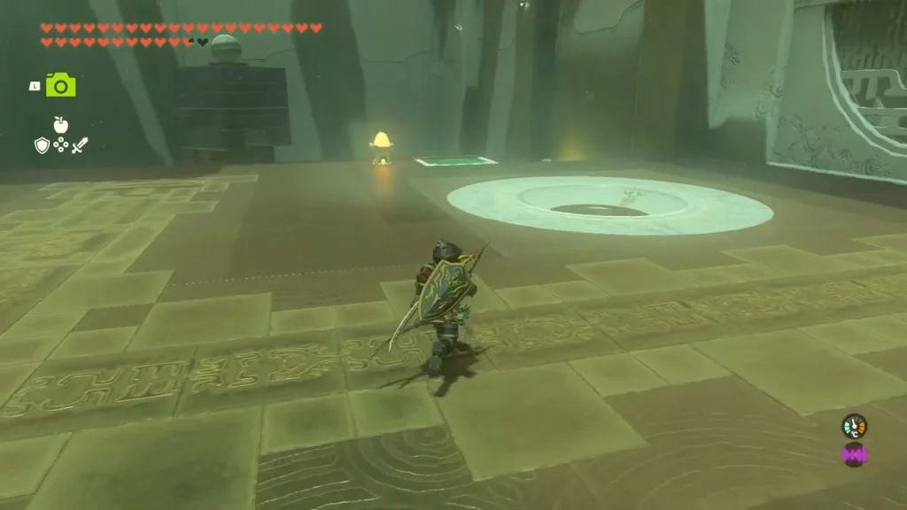 Glowing ring hole set into the floor of the first room