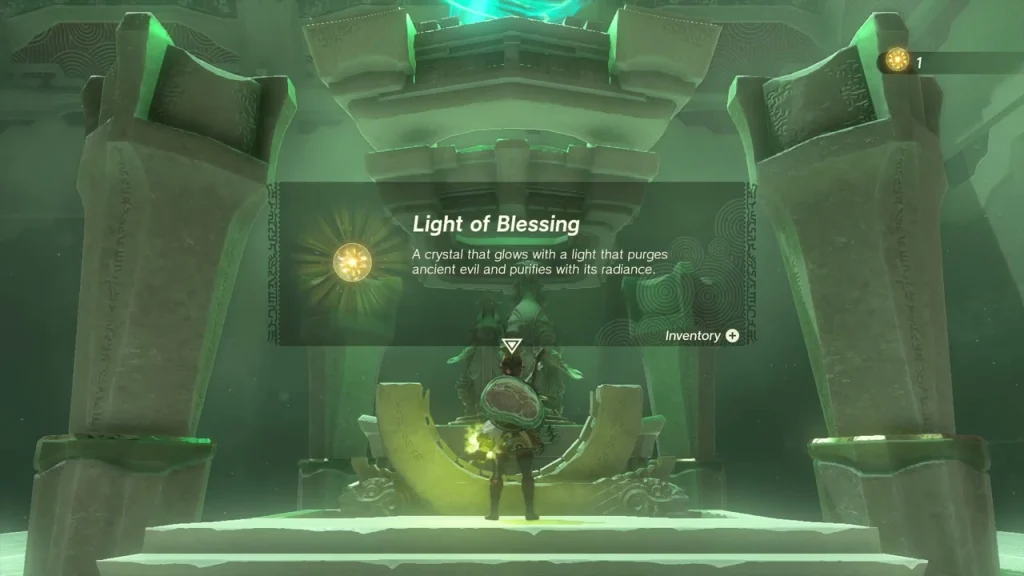 Light of Blessing item box shown in front of the shrine altar Light of Blessing item box shown in front of the shrine altar