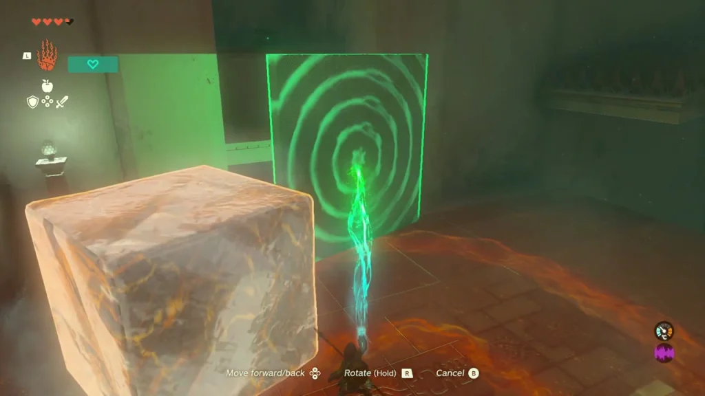 Large ice block set against the high ledge as a step