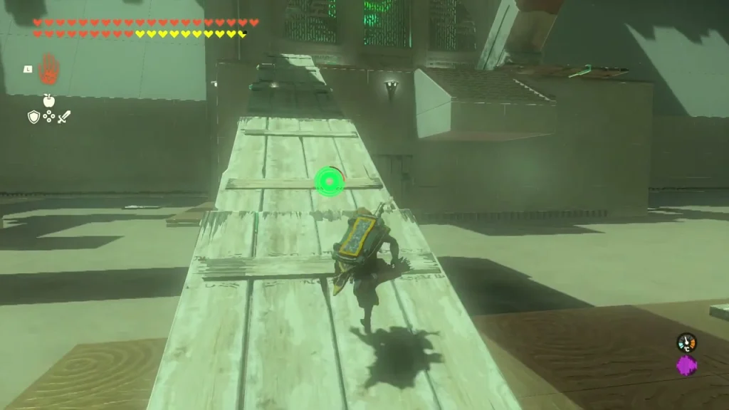 Plank bridge leading to the exit door