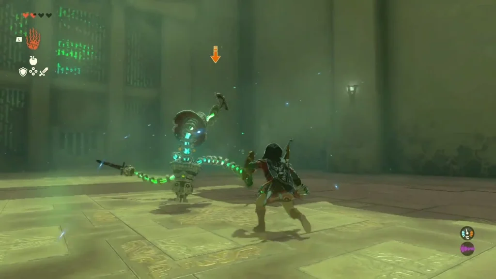 Construct's swing knocked aside by a parry, leaving it open to a counter-attack Construct's swing knocked aside by a parry, leaving it open to a counter-attack