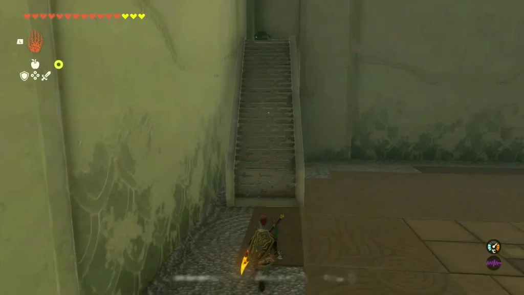 Staircase climbing to the chest ledge Staircase climbing to the chest ledge