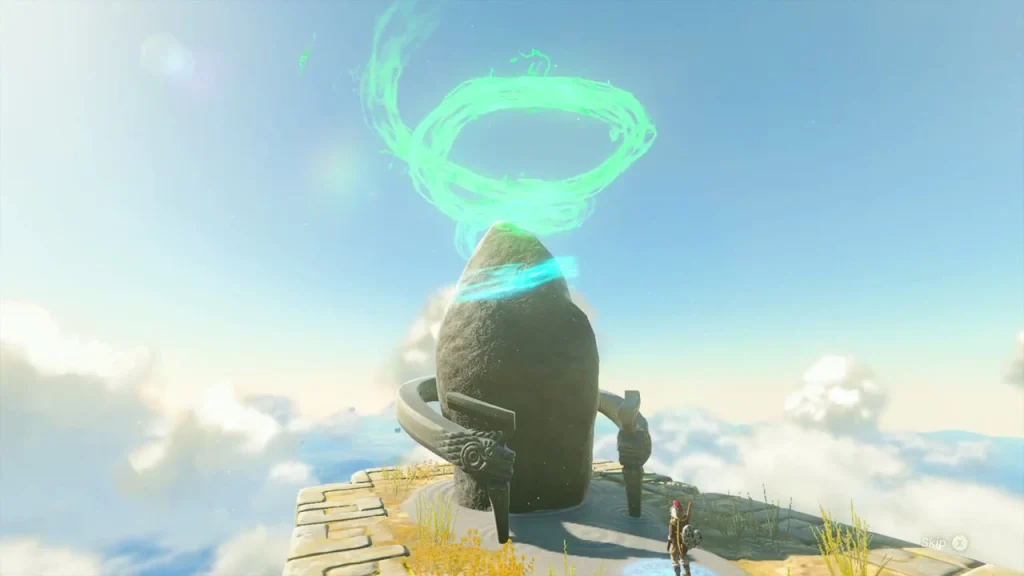 Shrine entrance on the stone sky island above the clouds