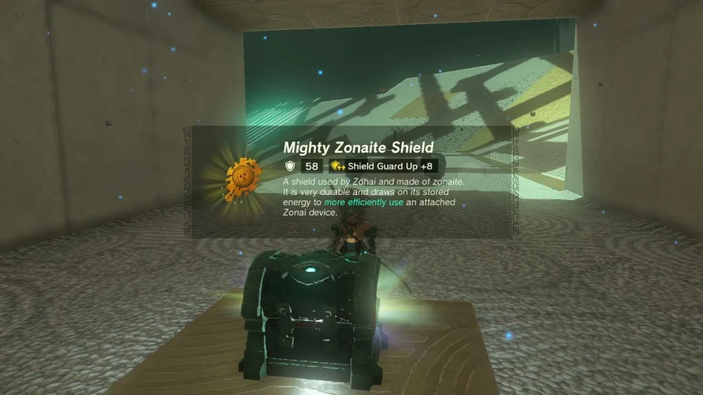 Mighty Zonaite Shield item box from the chest Mighty Zonaite Shield item box from the chest