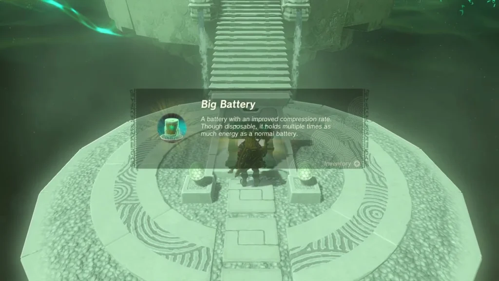 Big Battery item box above the open chest Big Battery item box above the open chest