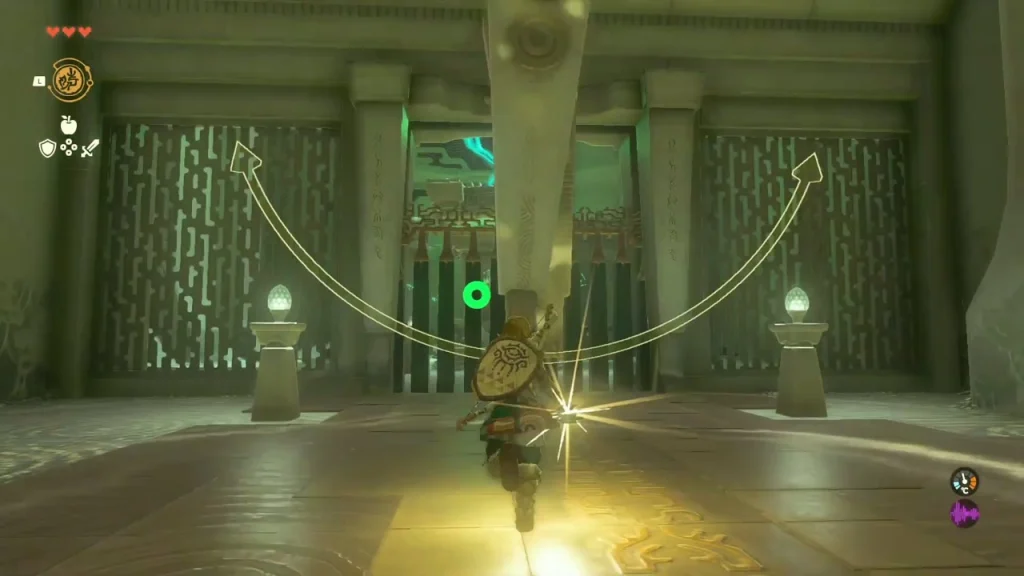 Clock hand and its swing arc in front of the barred gate Clock hand and its swing arc in front of the barred gate