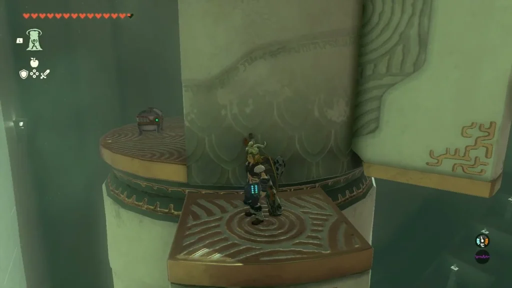 Section targeted with Recall above the first ledge Section targeted with Recall above the first ledge