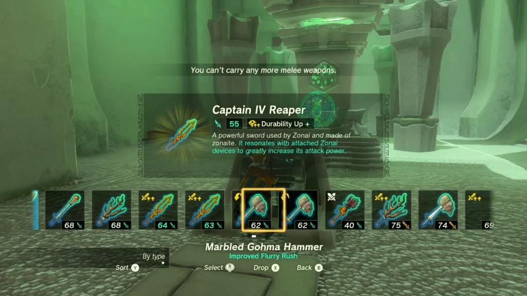 Captain IV Reaper item box after opening the chest
