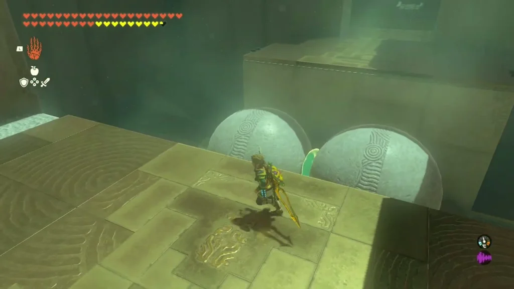 Two spheres stuck together on the ramp