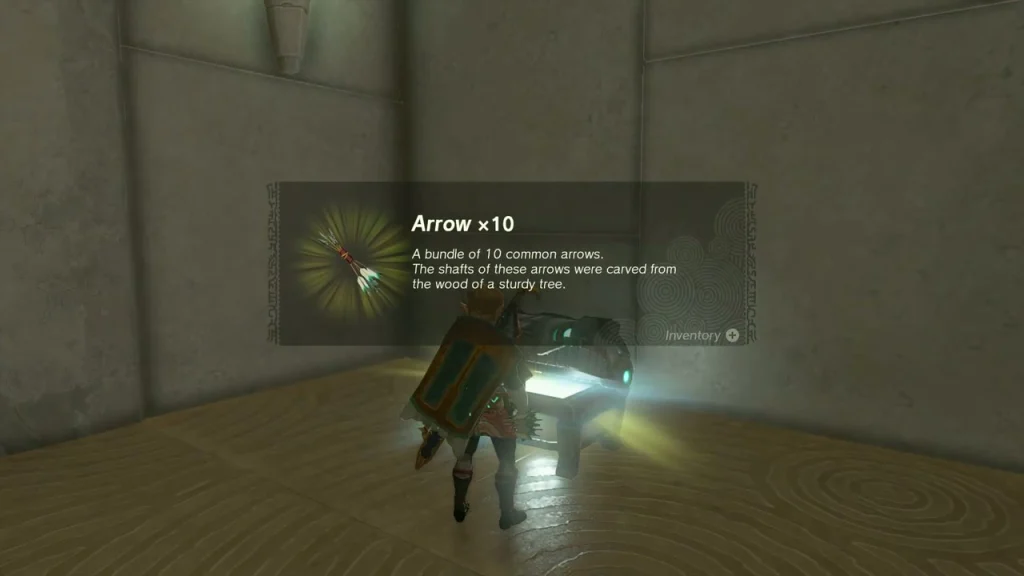 Arrow x10 item box beside an opened chest Arrow x10 item box beside an opened chest