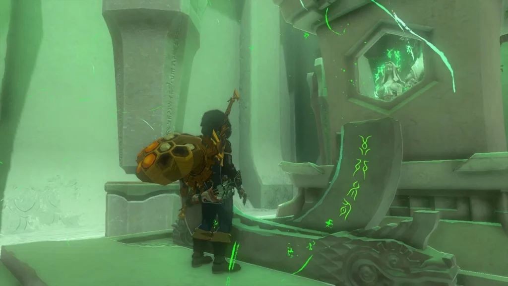 Green seal on the altar in the final room Green seal on the altar in the final room