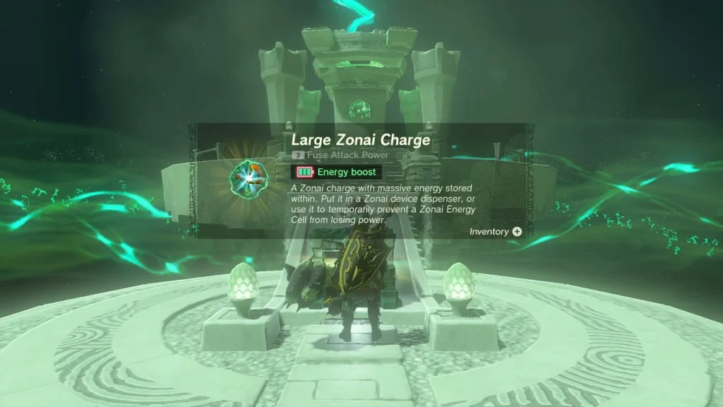 Large Zonai Charge item box after opening the chest Large Zonai Charge item box after opening the chest