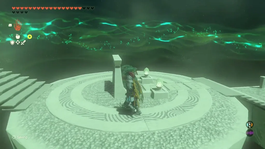 Chest beside the stairs on the shrine's circular platform