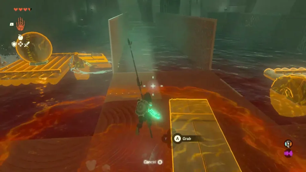 Metal mesh panel standing in the water with the Grab prompt Metal mesh panel standing in the water with the Grab prompt