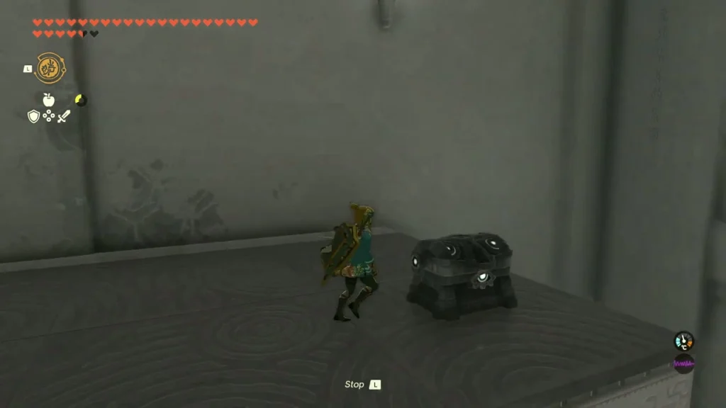 Chest sitting on the ledge above the final room