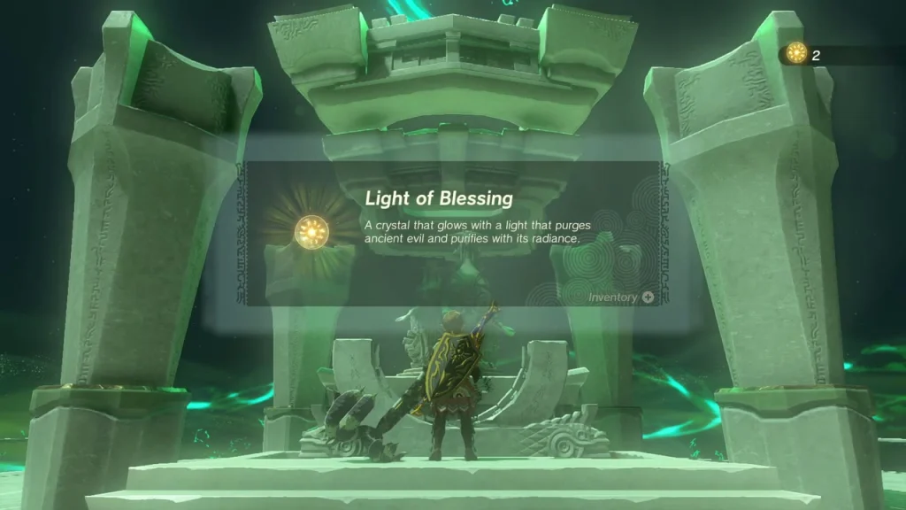 Light of Blessing item box in front of the shrine altar Light of Blessing item box in front of the shrine altar