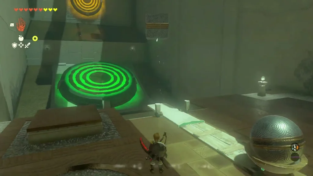 First target glowing green after the ball lands on it