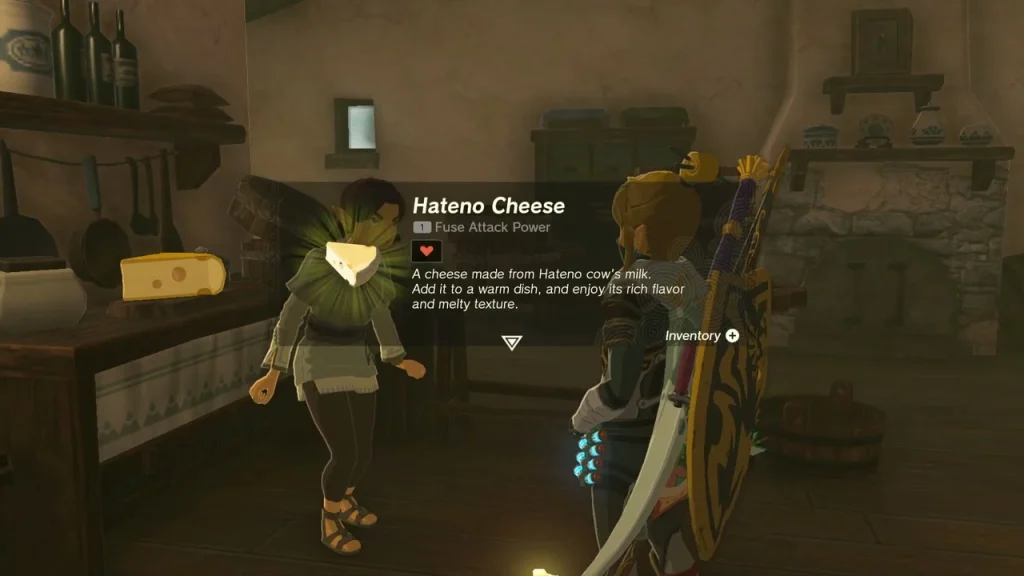 Hateno Cheese item box held in Koyin's kitchen Hateno Cheese item box held in Koyin's kitchen
