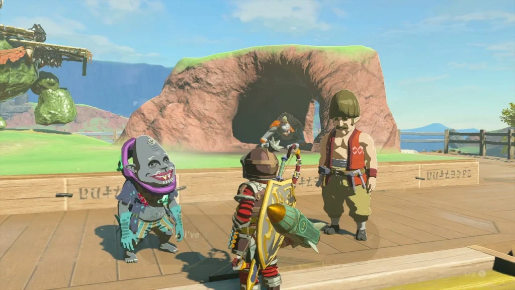 Kilton and Hudson beside the wooden monster stage in Tarrey Town Kilton and Hudson beside the wooden monster stage in Tarrey Town
